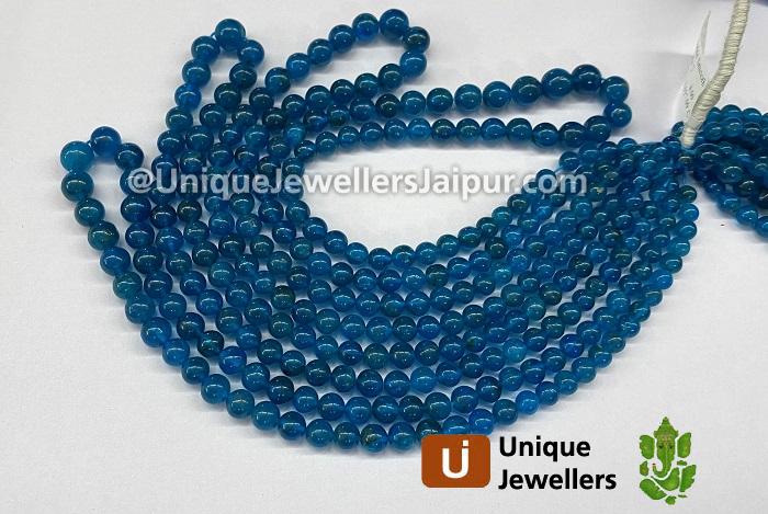 Neon Apatite Smooth Round Beads