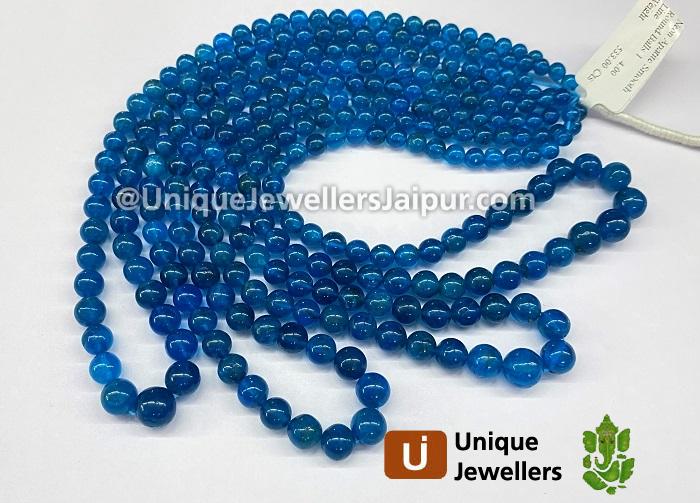 Neon Apatite Smooth Round Beads