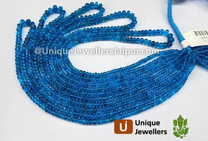 Neon Apatite Smooth Roundelle Beads