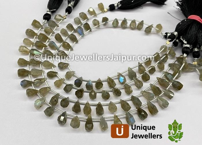 Labradorite Fancy Cut Drops Beads