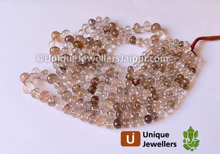 Copper Rutail Far Faceted Roundelle Beads