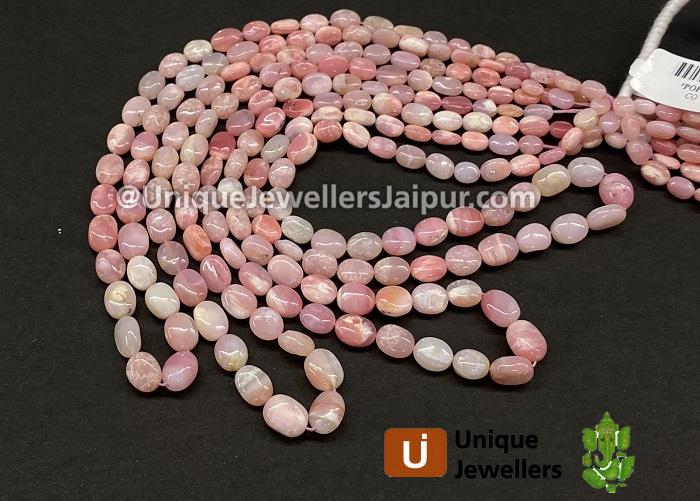 Pink Opal Shaded Smooth Oval Beads