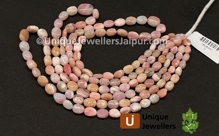 Pink Opal Fancy Smooth Oval Beads