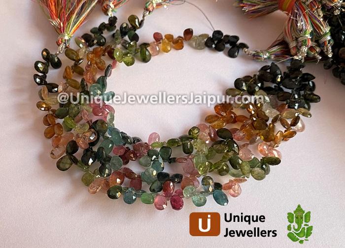 Tourmaline Faceted Pear Beads