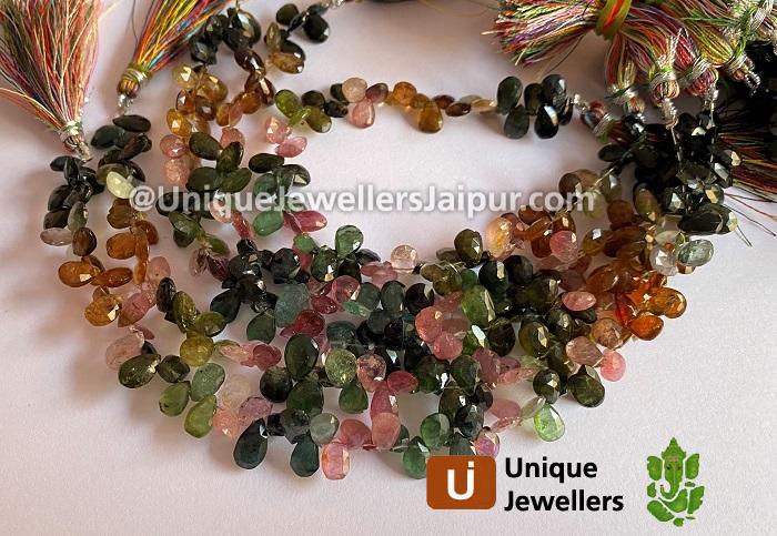 Tourmaline Big Faceted Pear Beads
