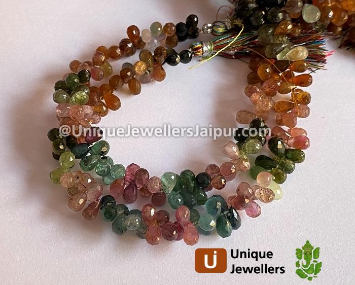 Tourmaline Big Faceted Drops Beads