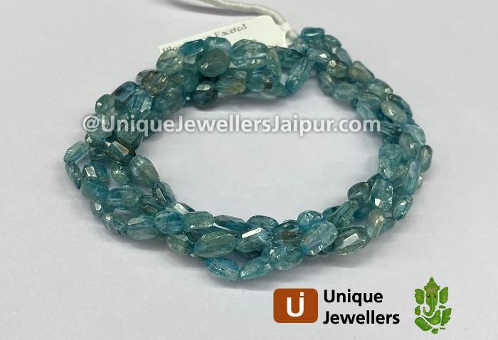 Natural Blue Zircon Shaded Faceted Nugget Beads