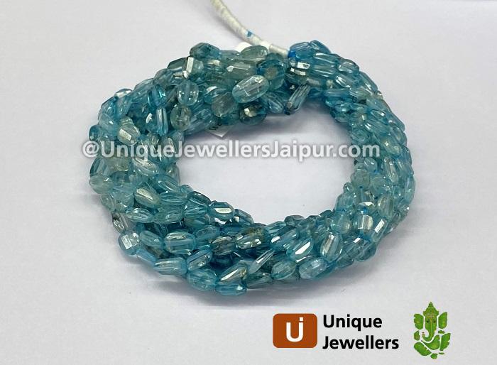 Natural Blue Zircon Shaded Faceted Nugget Beads