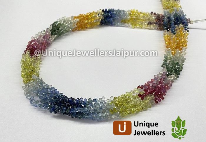 Multi Sapphire Faceted Drops Beads
