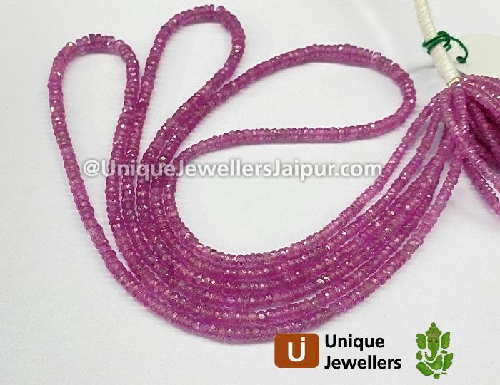 Pink Sapphire Faceted Roundelle Beads