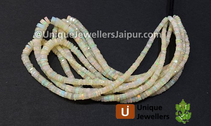 Off White Ethiopian Opal Fancy Smooth Bolt Beads