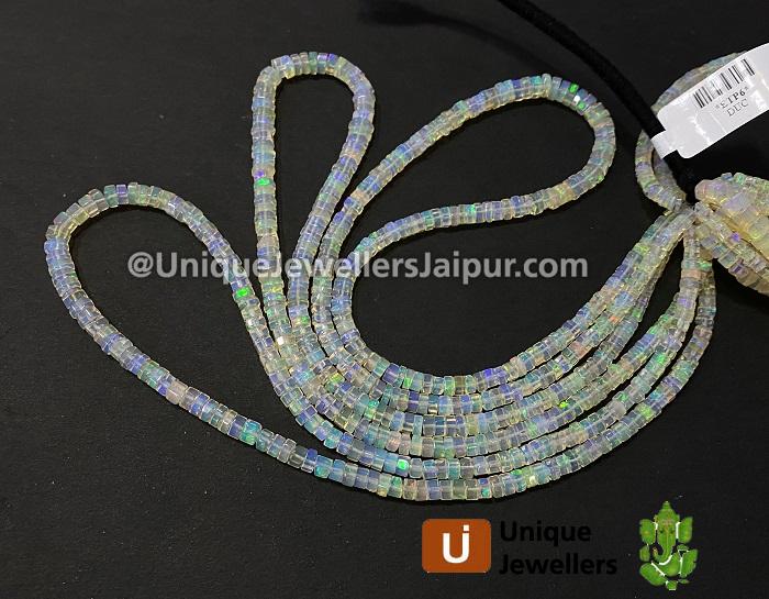 Off White Ethiopian Opal Fancy Smooth Bolt Beads