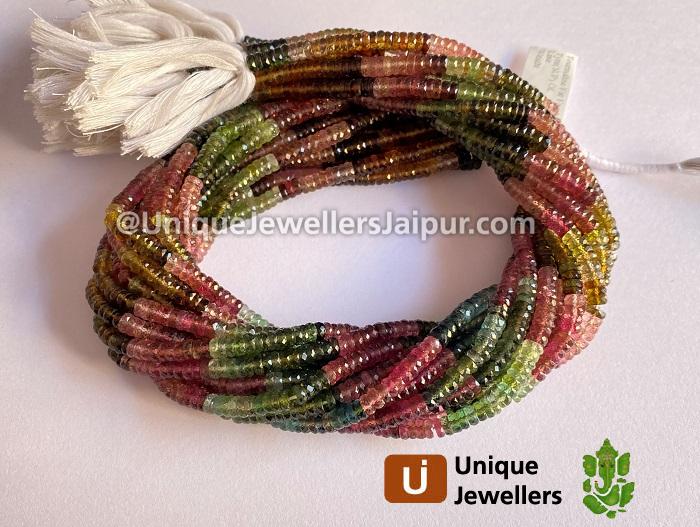 Tourmaline Faceted Tyre Beads