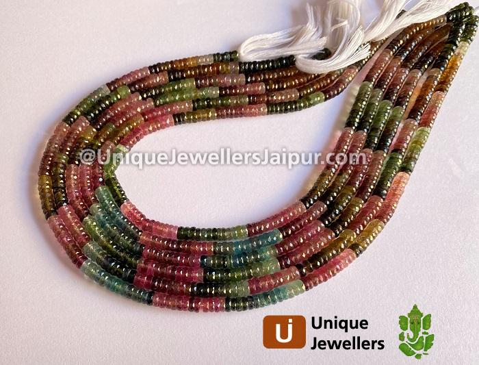 Tourmaline Faceted Tyre Beads