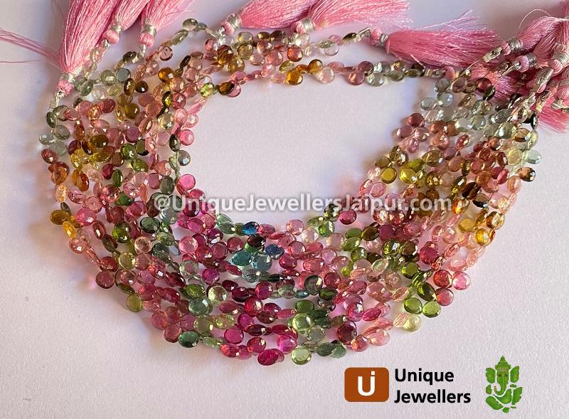 Tourmaline Faceted Heart Beads