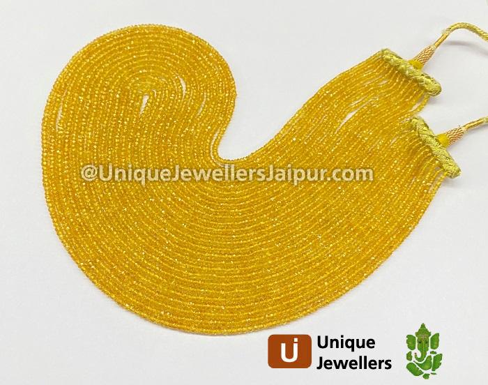 Yellow Songea Sapphire Faceted Roundelle Beads