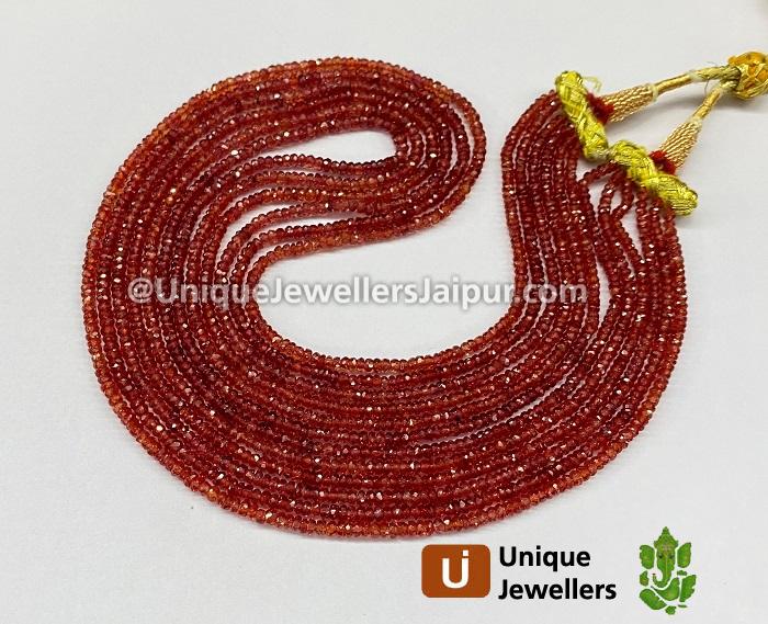 Red Songea Sapphire Faceted Roundelle Beads