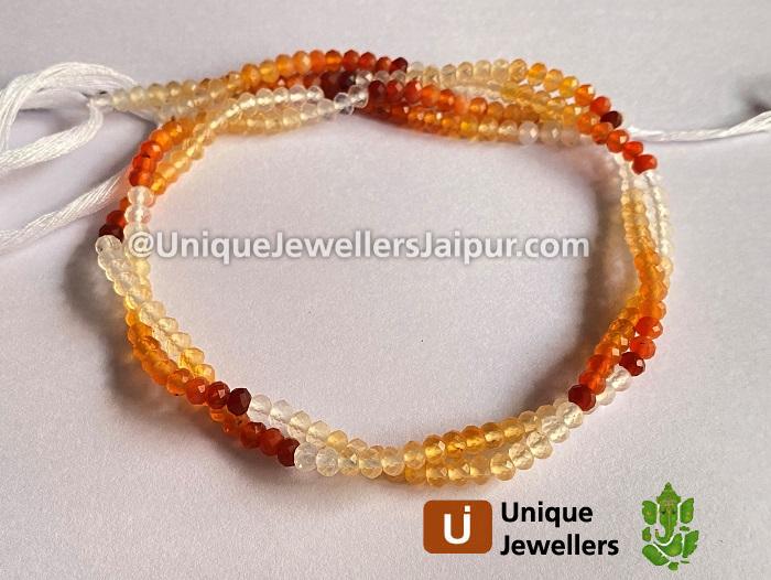 Fire Opal Faceted Roundelle Beads