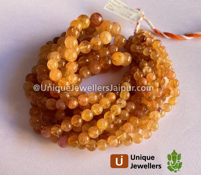Imperial Topaz Smooth Round Beads