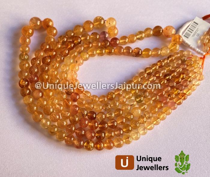 Imperial Topaz Smooth Round Beads