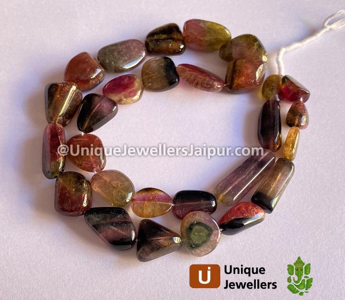 Bi Color Tourmaline Far Smooth Nugget Beads