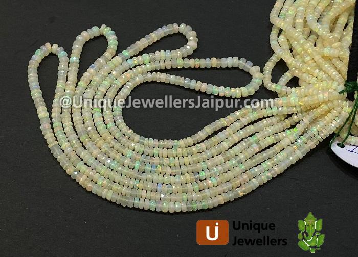 Yellow Ethiopian Opal Faceted Roundelle Beads