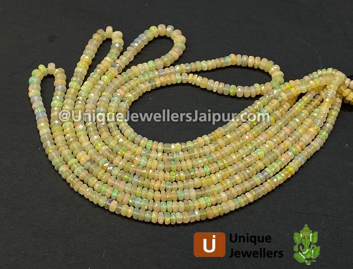 Orange Ethiopian Opal Faceted Roundelle Beads