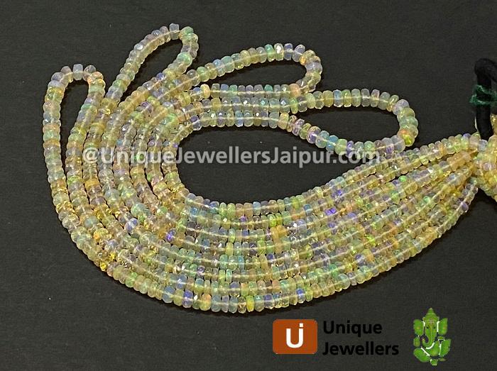 Yellow Ethiopian Opal Faceted Roundelle Beads