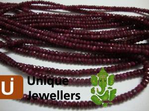 Ruby Faceted Roundelle Beads
