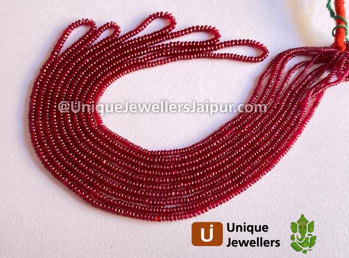 Ruby Longido Smooth Roundelle Beads