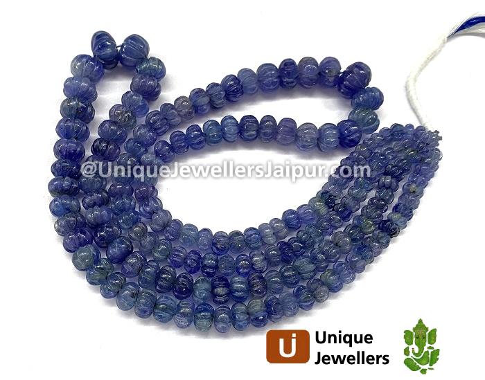 Tanzanite Carved Pumpkin Beads