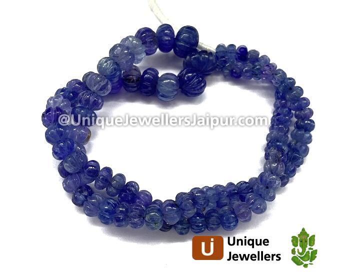 Tanzanite Carved Pumpkin Beads