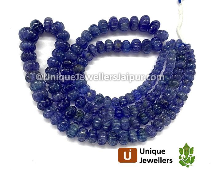 Tanzanite Far Carved Pumpkin Beads