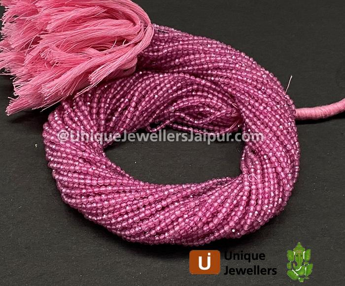 Pink Topaz Faceted Roundelle Beads