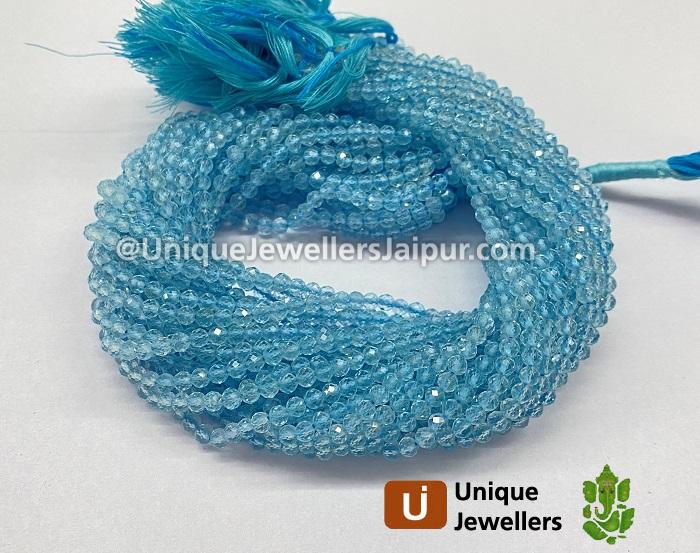 Sky Blue Topaz Faceted Roundelle Beads