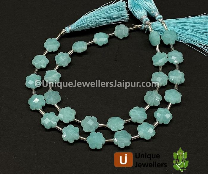 Amazonite Faceted Flower Beads