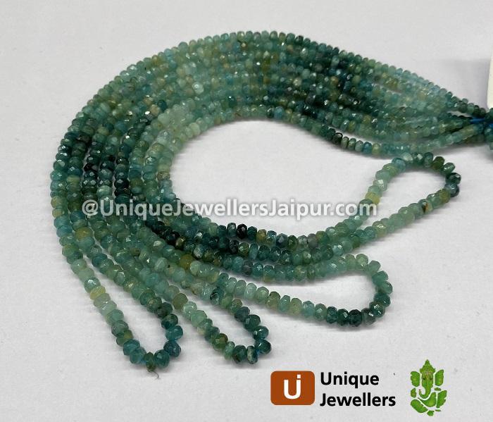 Grandidierite Shaded Faceted Roundelle Beads