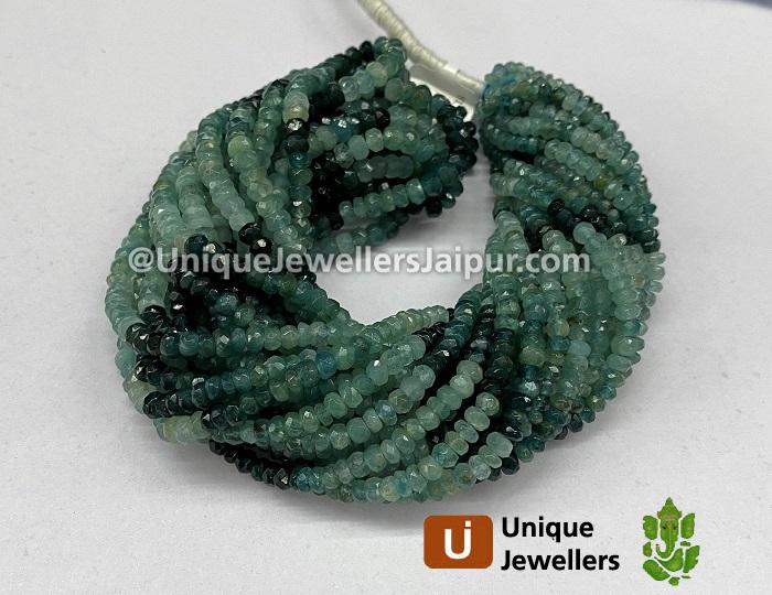 Grandidierite Shaded Faceted Roundelle Beads