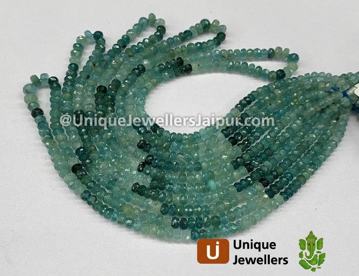 Grandidierite Faceted Roundelle Beads