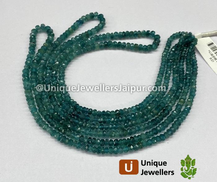 Indicolite Grandidierite Facated Roundelle Beads