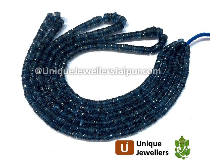 London Blue Topaz Faceted Tyre Beads