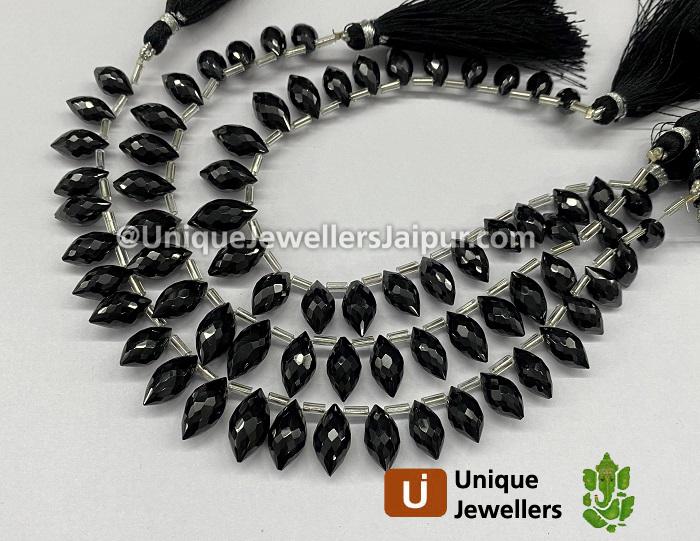 Black spinel Faceted Dew Drops Beads