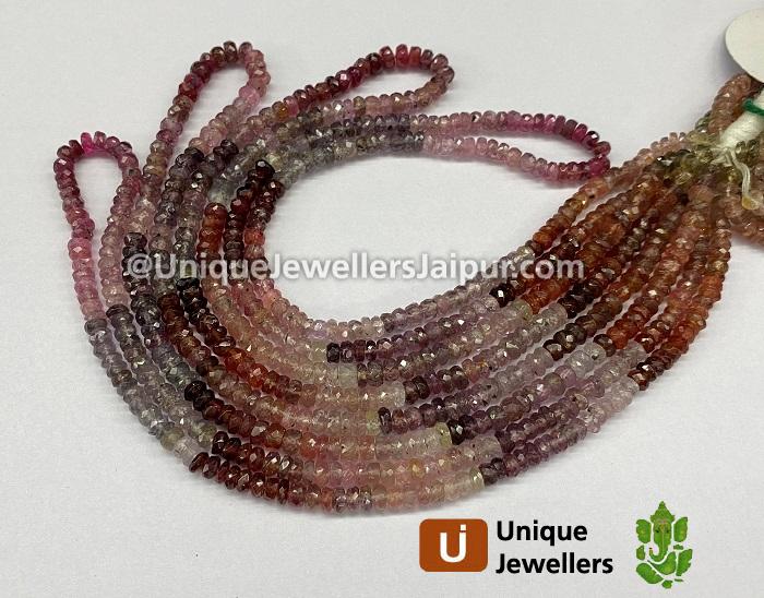 Multi Spinel Faceted Roundelle Beads