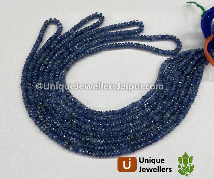 Blue Sapphire Faceted Roundelle Beads