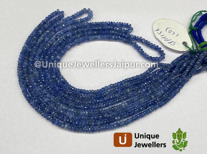 Blue Sapphire Faceted Roundelle Beads