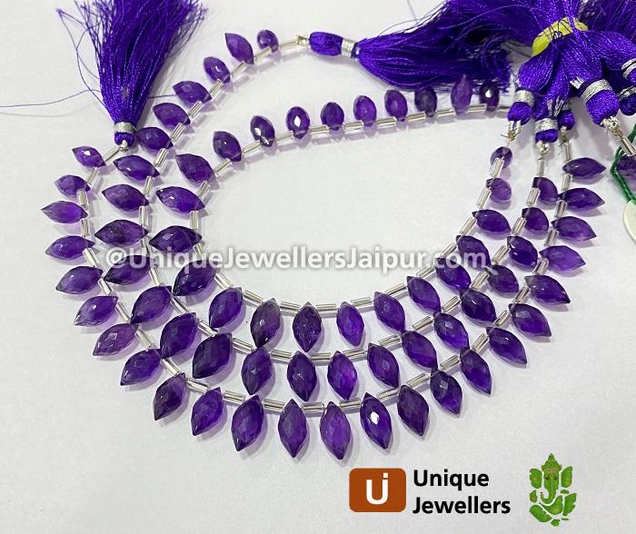 Amethyst Faceted Dew Drops Beads