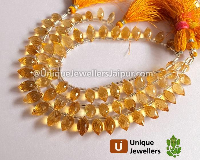 Citrine Faceted Dew Drops Beads