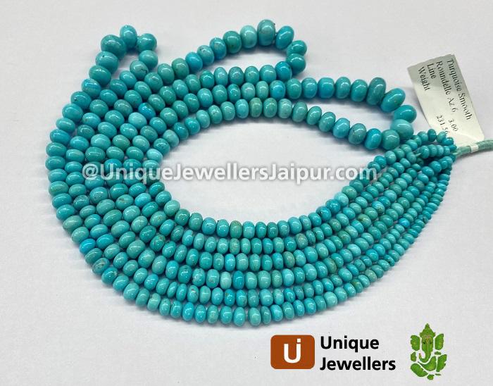 Turquoise Smooth Roundelle Beads