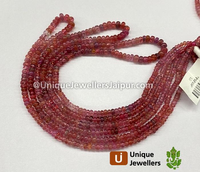 Red Spinel Shaded Smooth Roundelle Beads