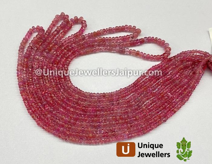 Red Spinel Smooth Roundelle Beads